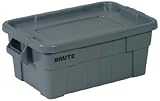 Rubbermaid Commercial FG9S3000GRAY Brute Tote with Lid, 14-gallon Capacity, Gray [並行輸入品]