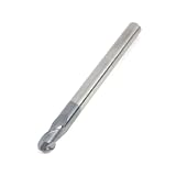 uxcell フライス　エンドミルカッター　2mm x 8mm x 4mm x 50mm 　2フルート　 グレー　超硬合金　ストレートシャンク