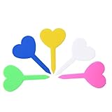 chen 植物タブ　5色組み合わせ　ハート型　園芸　カラフルラベル　多肉植物タブ　フラワーラベル ガーデニングラベル 植物ラベル タグ　プラスチック　防水　100枚セット