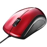 バッファロー(サプライ) 有線レーザー式マウス 静音/3ボタン レッド ds-2020924