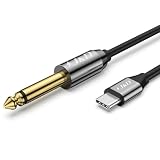 J&D USB-C - 6.35mm 1/4インチ TSオーディオケーブル 金メッキ USB Type C - 1/4インチ オス モノ相互接続 Aux アダプターケーブル iPhone 16/17シリーズ対応 3.3フィート