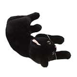 LALADEFIEE 猫ぬいぐるみ ぬいぐるみ猫 柔らかい黒猫のぬいぐるみ 黒猫抱き枕 リアルな猫のぬいぐるみ リアルな黒猫のぬいぐるみ リアルな猫のおもちゃ 黒猫のフィギュア 猫 Black