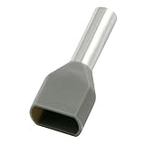 Morris 12782 Nylon Twin Insulated Ferrule Din Standard 20 AWG Wire Range, .394-Inch Pin Length, Gray