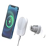 KSW KINGDO iPhone 14 ワイヤレス充電器 iPhone 14マグネット 15W ワイヤレス充電器 iPhone 14 車載 マグネット ホルダー iPhone 14 シリーズ/iPhone 13 シリーズ/iPhone 12 シリーズ に対応 Magsafeに対応 スマホホルダー 車 超強磁力 粘着式、エアンブロー式と卓上式（白）