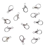 カニカン金具 パーツ ハンドメイド アクセサリー 留め具 金具 DIY ネックレス ブレスレット 制作用 接続金具 (シルバー, 12mm 100個)