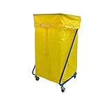 オリタニ リネンカート 業務用 ランドリーワゴン キャスター付 Ｚ型 大容量 ドライ 回収袋 セット (イエロー)