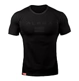 [SHANLIANG] ジムtシャツ ストレッチ 半袖 細身 フィットネス トレーニング 筋トレ スポーツ おしゃれ メンズ 速乾性 吸汗 カジュアル アクティブ Tシャツ ウェア メンズ tシャツ (M, ブラック+黒)