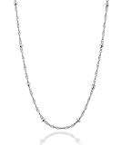 Miabella 925スターリングシルバー イタリア製 シンガポール ビーズチェーン ステーションネックレス レディース ティーン 13+2 16 18 20 22 24 26 30インチ イタリア製