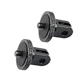2個 アルミ変換アダプター for GoPro用 ミニ三脚マウント 1/4インチネジ付き 1/4トライポッドアダプター for GoPro用（GP規格）→カメラネジ（1/4規格) 連結ネジ 固定ネジアダプター 撮影補助ツール アダプター アルミ製 マウント (2個セット)