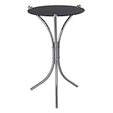 【完成品・組立不要】 ガラス サイドテーブル ベッドサイド ナイトテーブル 丸型 テーブル 机 ブラック