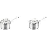 Scanpan Impact Saucepan, 16 cm/1.8 Litre,Silver and Scanpan Impact Saucepan, 14 cm/1.2 Litre Silver