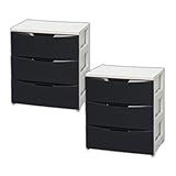 ワイドチェスト（3段） COD-553 2個セット アイリスオーヤマ ホワイト/ダークグレー