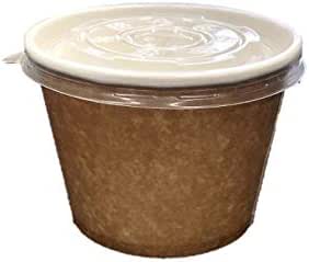 Amazon ニッチプラス Niche Plus 耐油耐水加工 テイクアウト スープカップ クラフト 395ml 専用フタ付 50個入 ニッチプラス スープカップ 通販