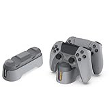 XinGeeek PS5コントローラー充電器ステーション - PS5 Edgeコントローラー用デュアル高速充電スタンド、USB Type C、グレー