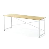 サンワダイレクト シンプルワークデスク 幅180cm×奥行き60cm パソコンデスク パソコン台 ライトブラウン 100-DESKF007LBR