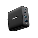 100W PD 充電器 type-c 充電器 新生代GaN技術 4ポート タイプｃ 急速充電器 PSE技術基準適合 PPS PD QC 急速充電規格対応 usb-c*2 usb-a*2 4ポートガリウム コンセント折りたたみ式 充電器 iPhone iPad Android Xperia Kindle 各種 USB-C機器対応（100W-black）