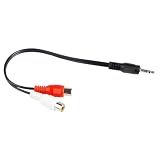 LKCCTK ステレオミニプラグ オーディオファン オーディオ変換ケーブル 3.5mm RCA ピンジャック Yケーブル 変換アダプター 30cm