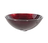 Kraus GV-200-ORB Irruption Red Glass Vessel Bathroom Sink with PU-MR Oil Rubbed Bronze [並行輸入品]