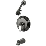 Kingston Brass KB3635PL Restoration Tub and Shower Faucet with Porcelain Lever Handle, Oil Rubbed Br