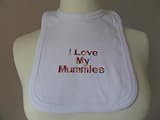 Personalised Baby Bib - Supersoft, over head - fully embroidered at your request, text as shown or o