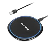 NANAMI ワイヤレス充電器 Qi認証 15W出力 USB Type-C ポート 超薄型 置くだけ充電器