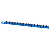 Ernst Manufacturing 8304-Blue-3/8 18-Inch Socket Organizer and 15-3/8-Inch Dura-Clip Socket Clips [並