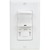 TOPGREENER TSOS5-W In Wall PIR Motion Sensor Light Switch, Single-Pole, Fluorescent 500VA/ Motor 1/8