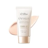 [d'Alba公式] トーンアップ UVエッセンス サンクリーム SPF50+ PA++++(Cover-up) 50ml - 化粧下地 日焼け止め 美容液 ウォータープルーフ イージーウォッシャブル ファンデフリー 紫外線 敏感肌 乾燥肌 低刺激 顔 全身用 ヴィーガン カバーアップ Waterfull Tone-Up Sun Cream (Cover Beige) 50ml