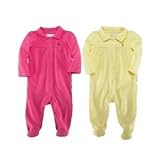 polo_ralph_lauren ラルフ ローレン　前開き メッシュ 足付 カバーオール（ピンク・イエロー）【月齢：6ヶ月・9ヶ月】（並行輸入品） (9M（9ヶ月）, イエロー)