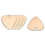 uxcell ギターピック 厚さ1.8mm サイズ30mmx26mm メタル ギター 楽器用 ローズゴールド 5個入り