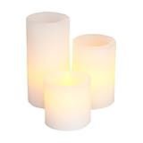 Gerson 25810 - 2, 3 & 4 Bisque Straight Edge LED Wax Candle Light (3 pack) by Gerson
