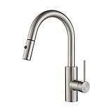 Kraus KPF-2620SS Modern Mateo Single Lever Pull Down Kitchen Faucet, Stainless Steel [並行輸入品]