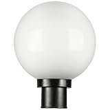 Sunlite DOD/10GL/BK/WH/MED 10" Decorative Outdoor Twist Lock Globe Polycarbonate Post Fixture, Black