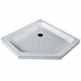 Vigo vg0606842 42 – 1 / 8 " x 42 – 1 / 8 "低プロファイルコーナーシャワーでパンセンターDrain、 VG06068WHT42