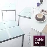 【単品】ダイニングテーブル 幅150cm ガラスデザインダイニング【De modera】ディ・モデラ【代引不可】