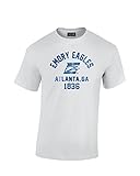 NCAA Emory EaglesマスコットブロックアーチTシャツ、大、ホワイト