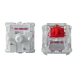 GATERON Jupiter Red キーボードスイッチ、リニア 45gf RGB LED 5ピン 工場出荷時潤滑済みキースイッチ MXメカニカルキーボード用(レッド、110個)