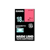 （まとめ） カシオ CASIO ネームランド NAME LAND スタンダードテープ 18mm×8m 赤／黒文字 XR-18RD 1個 【×4セット】