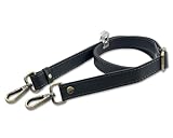 [ソゾミ株式会社] 「Ri20-g」 ショルダー ストラップ 幅20mm 長さ70~125cm 調節 光沢アンティークゴールド×本革風 合皮 カバン ショルダーベルト スマホ ショルダーストラップ 01 ブラック