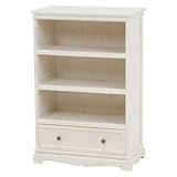 キャビネット/リビング収納 4段 木製(桐) 幅60cm×奥行33.5cm 引き出し付き シャビーシック MCC-8324AW アンティークホワイト(白)【代引不可】