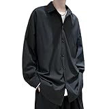 [VICALLED] シャツ メンズ 長袖シャツ オーバーサイズ 韓国 ポロネック 大きいサイズ 春 夏 秋 ストリート系 ドロップショルダー オールシーズン
