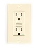 Leviton X7599-T SmartlockPro Slim GFCI Tamper-Resistant Receptacle with LED Indicator, 15-Amp, Light
