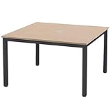 SINAPP ワークデスク PCデスク 会議 事務 机 作業台 配線穴付 SIK3179 ナチュラル, 幅120cm