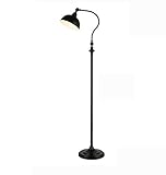 フロアランプ、アイロン垂直テーブルランプアメリカンスタイルの田舎レトロジェーンヨーロッパスタイルのフロアランプソファライトブラック