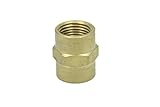 「ノーブランド品」鉛フリーの黄銅パイプ フィッティング 3/8"Female NPTカップリング継手(5個入）