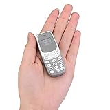 ミニ小型モービル携帯電話、ワイヤレス Bluetooth ダイヤラ携帯電話ハンズフリー デュアル SIM カード マイク付きミニ モバイル バックアップ電話(Grey)