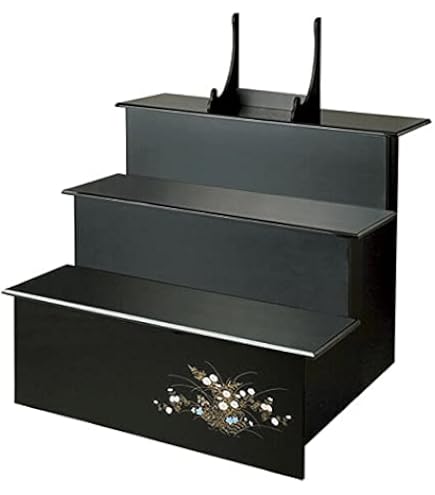 Amazon｜京仏壇はやし 盆棚 精霊棚 黒塗り祭壇 2段 (高さ50cm 幅86cm