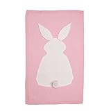 Bluelansベビーキッズ幼児用Cartoon Rabbitソファースローベッドニットブランケットカバーギフト 105cm x 75cm/41.34" x 29.53" ピンク X91138474Y