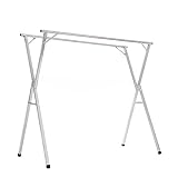 Genenic Heavy Dutyステンレススチール服乾燥ラックLanding Space Saving Folding rryingラック、ダブル乾燥ラック、バルコニーインドアClothes格納式