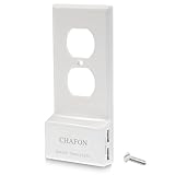 Chafonコンセントカバープレートwith Built inデュアル高速USBチャージャー(最大3 A共有) ホワイト 1010-0005